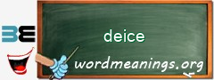 WordMeaning blackboard for deice